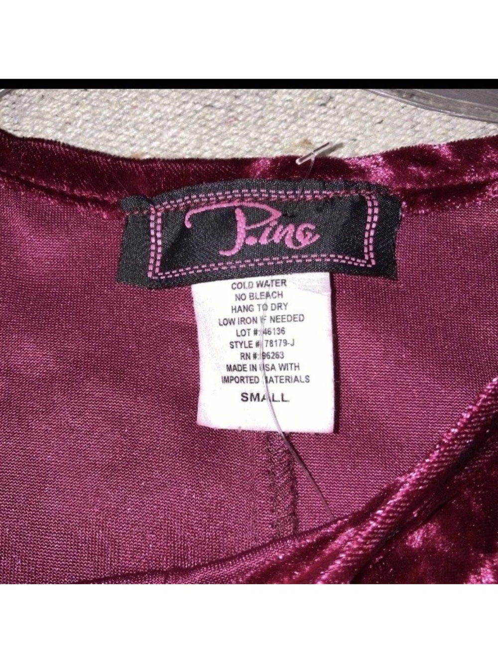 Vintage Y2K Batwing Red Crushed Velvet Velour Tie Front Crop Top Fairy Women’s S - Picture 5 of 7